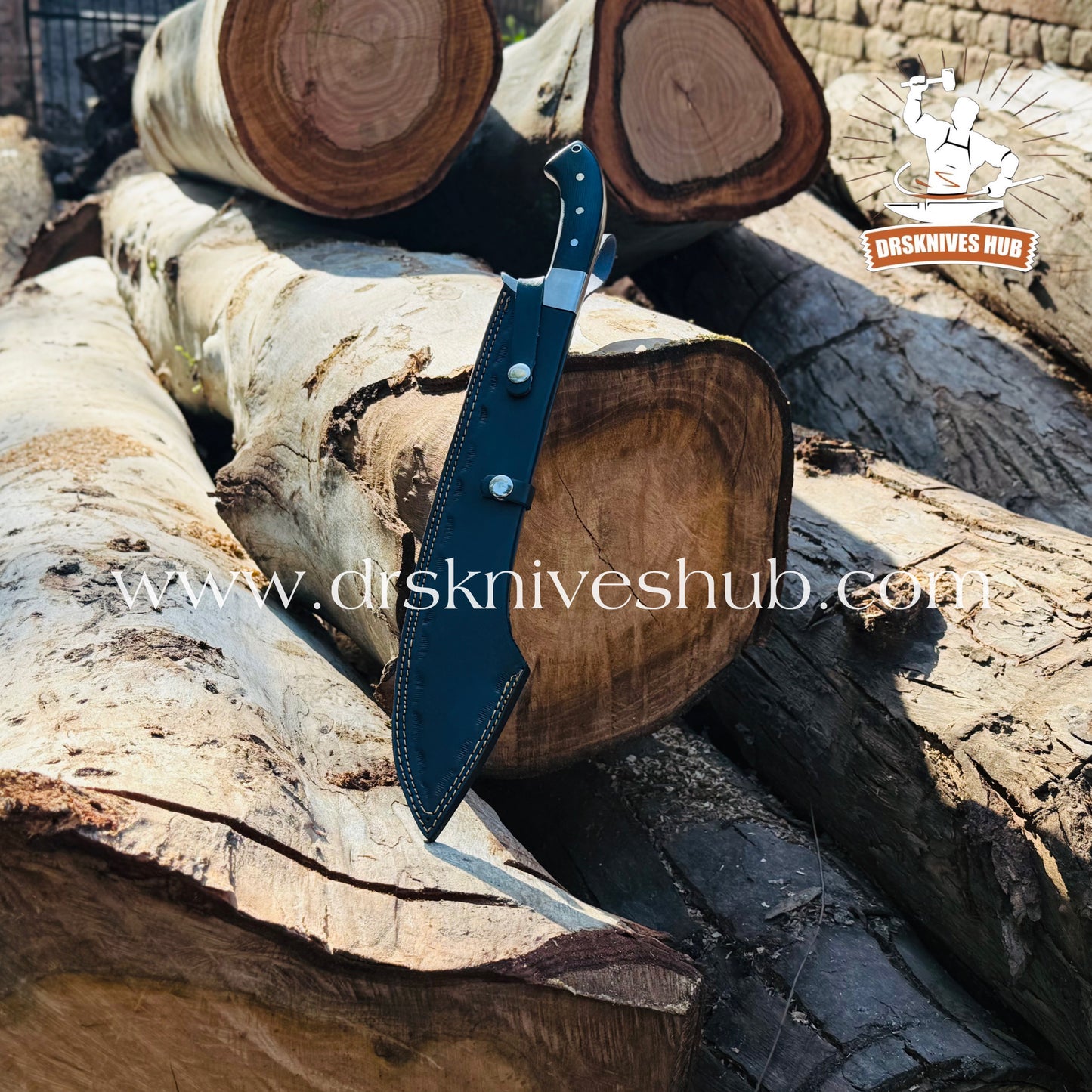 MACHETE D2 STEEL BOWIE KNIFE WITH SHEATH & BLACK MICARTA HANDLE|| DRS KNIVES HUB