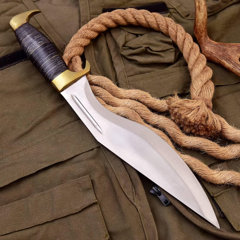 D2 Steel Hunting Knife | Wooden Handle | Premium Leather Sheath | DRSKNIVES HUB