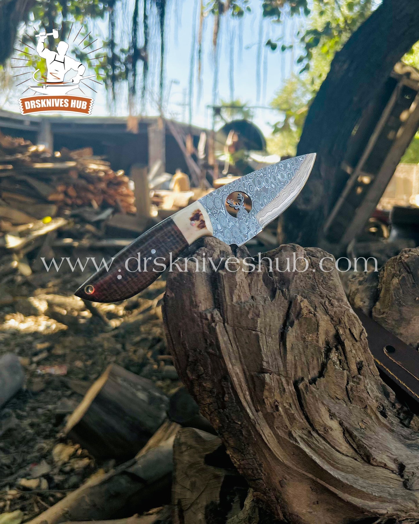 HANDMADE WIRE CUT SKINNER KNIFE MICRATA & STAG HANDLE || DRS KNIVES HUB