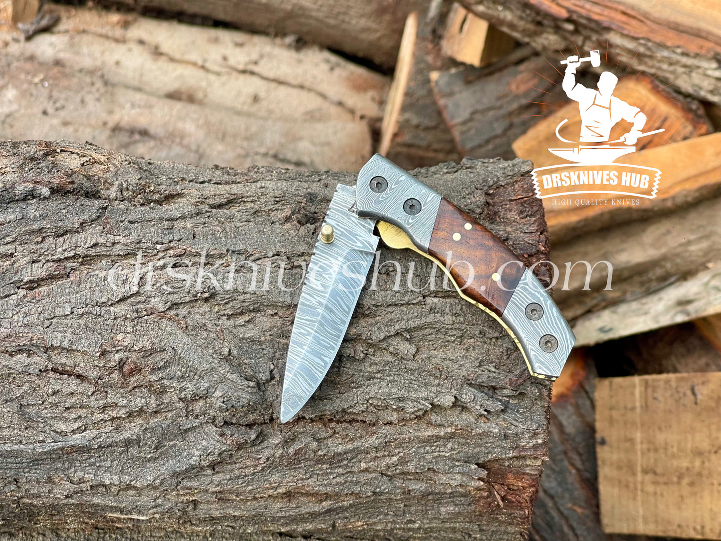 Damascus Steel Folding Pocket knife 6.5 inches Handmade Pocket Knife