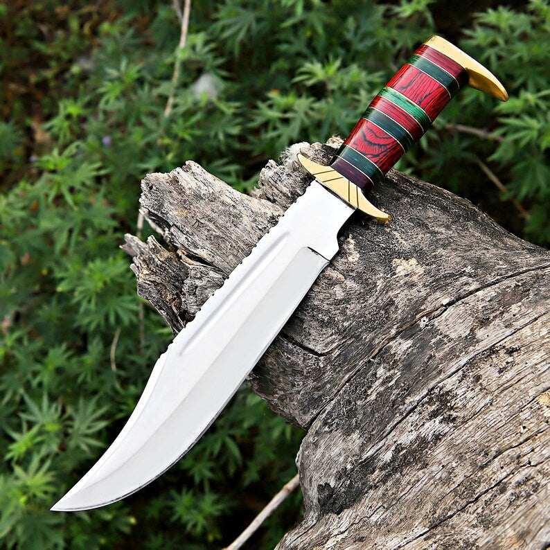 Premium J2 Steel Bowie Hunting Knife | Italian Leather Sheath | DRSKNIVES HUB