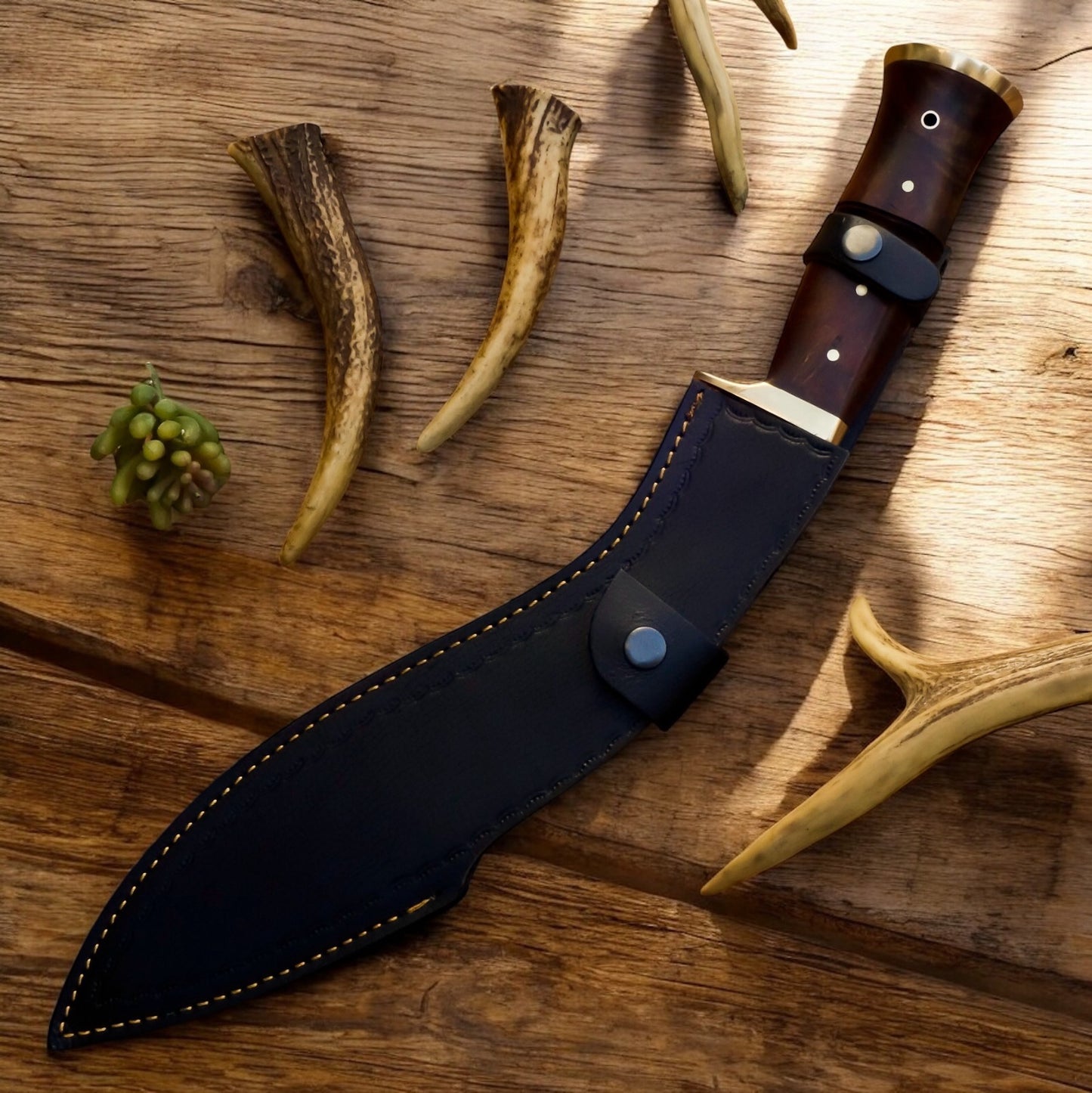 18” Full Tang Damascus Steel Gurkha Kukri Bowie Knife – Handmade Survival & Hunting Knife | DRS KNIVES HUB