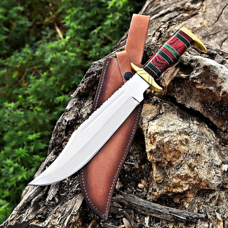 Premium J2 Steel Bowie Hunting Knife | Italian Leather Sheath | DRSKNIVES HUB