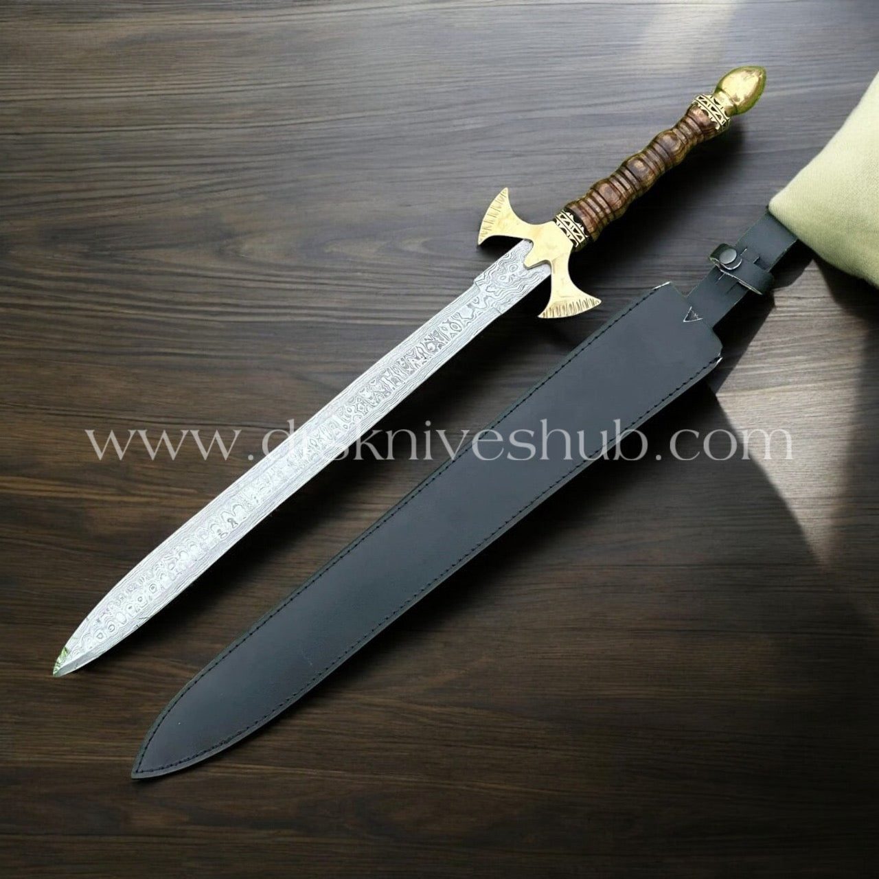 MINI SWORD CUSTOM HANDMADE DAMASCUS STEEL VIKING SWORD || DRS KNIVES HUB