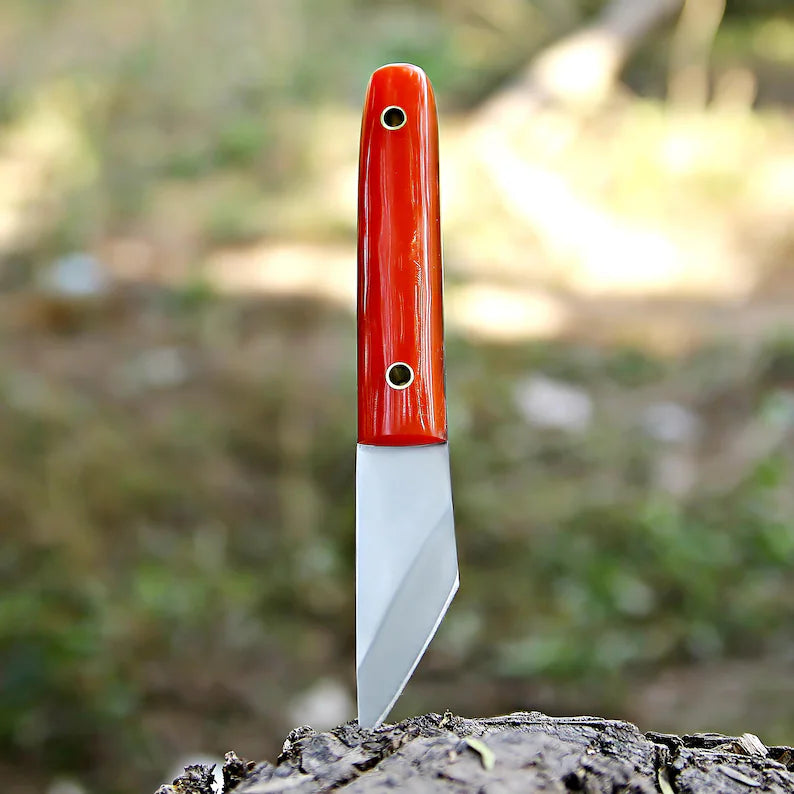 Pair Of Handmade j2 Steel Skinning Knife With Leather Sheath Cover
