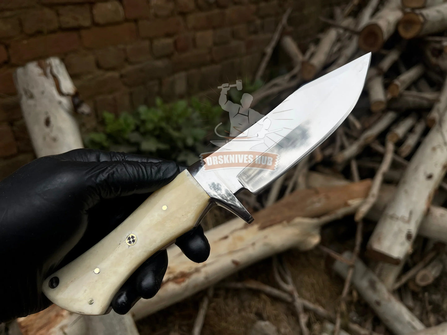 Carbon Steel Hunting Knife – Handmade with Leather Sheath | DRSKNIVES HUB