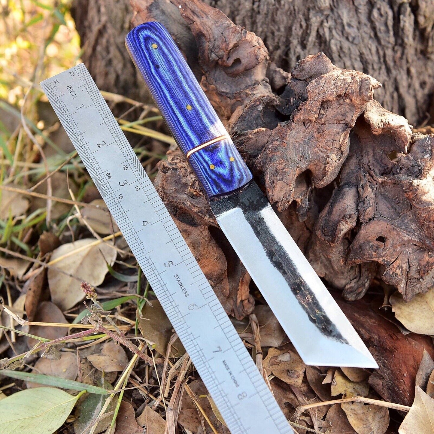 FIXED BLADE TANTO KNIFE WITH SHEATH WOODEN HANDLE || DRS KNIVES HUB