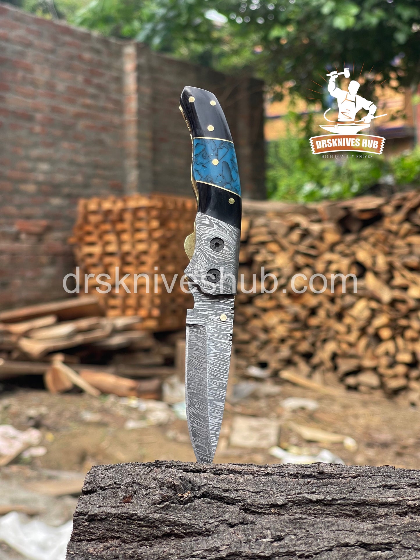 6.5 Inches Custom Handmade Damascus Steel Folding Pocket knife
