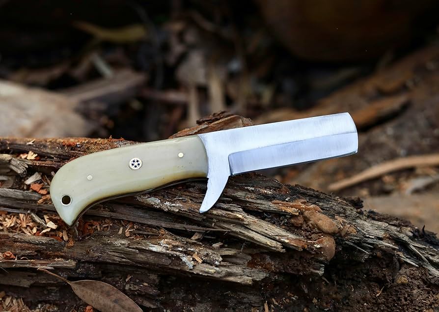 HANDMADE STAINLESS STEEL BULL CUTTER KNIFE BONE HANDLE || DRS KNIVES HUB