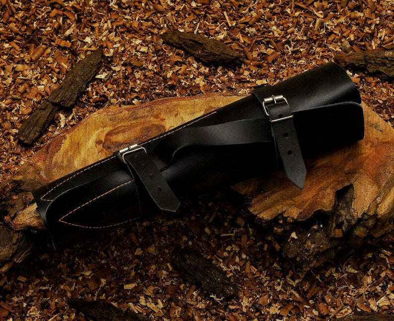 set of 5pcs, Handmade chef's knife set, Kitchen knife with leather sheath