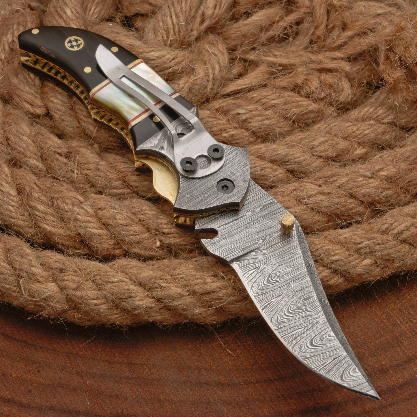 Custom made folding pocket knife with leather pouch || drs knives hub