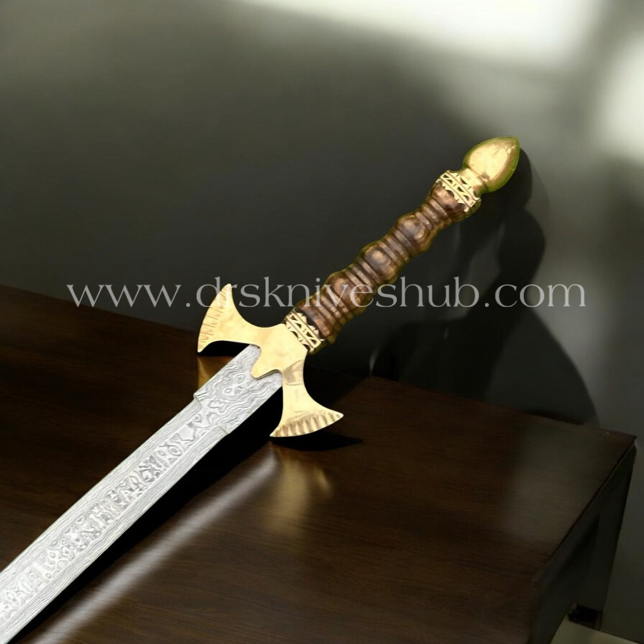 MINI SWORD CUSTOM HANDMADE DAMASCUS STEEL VIKING SWORD || DRS KNIVES HUB