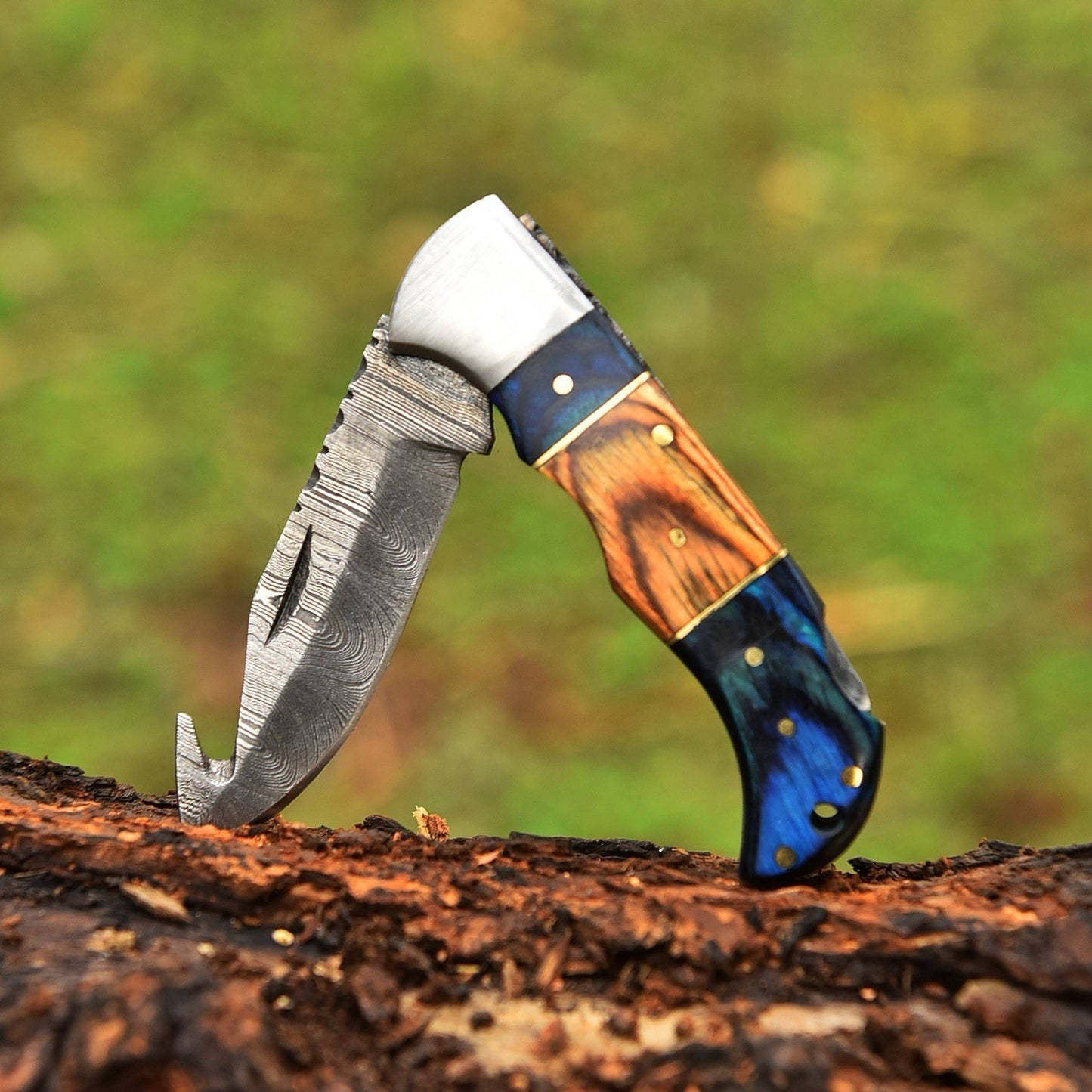 HAND FORGED FOLDING POCKET KNIFE GUT HOOK KNIFE || DRS KNIVES HUB