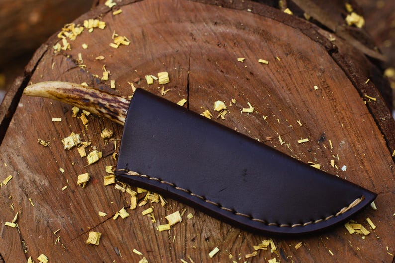 HANDMADE DAMASCUS STEEL SKINNER KNIFE WITH SHEATH || DRS KNIVES HUB