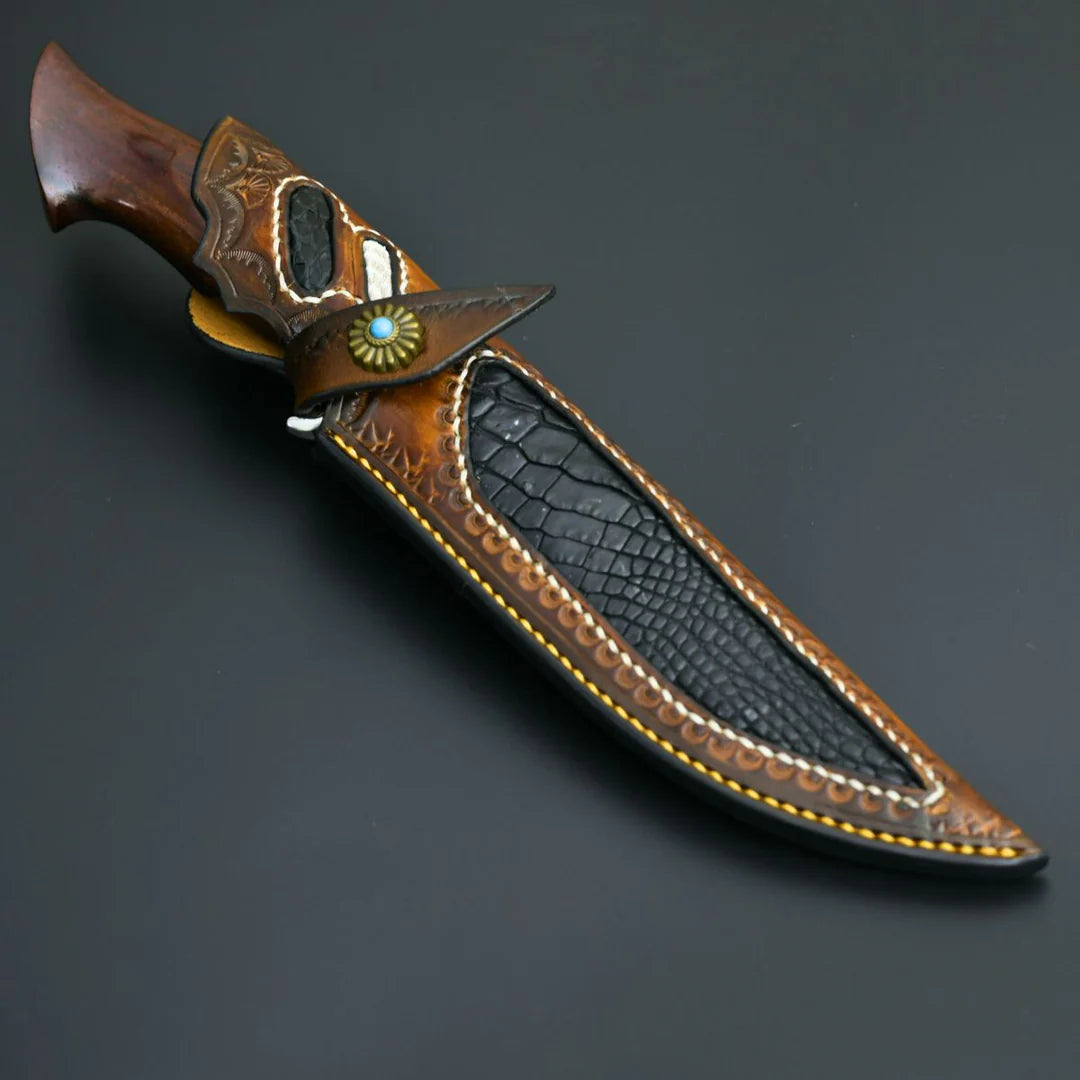 ELITE KNIFE HUNTING UTILITY KNIFE WITH EXOTIC SANDALWOOD HANDLE || DRS KNIVES HUB