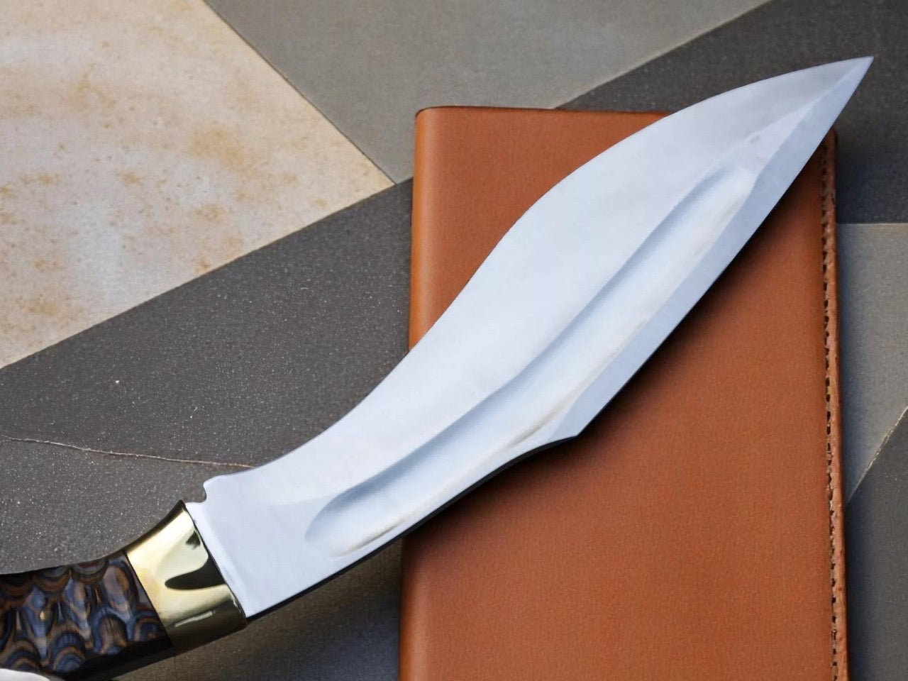 Full Tang Handmade Stainless Blade EDC kukri knife With leather sheath || Drs Knives Hub