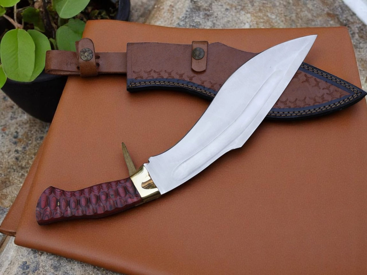 15” Handmade Stainless Steel Blade Resin Handle Outdoor kukri knife|| Drs Knives Hub