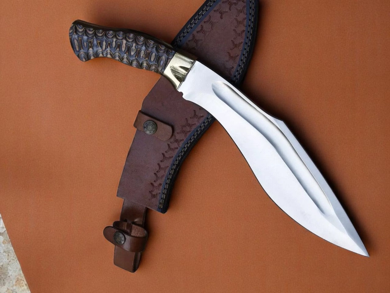 Full Tang Handmade Stainless Blade EDC kukri knife With leather sheath || Drs Knives Hub
