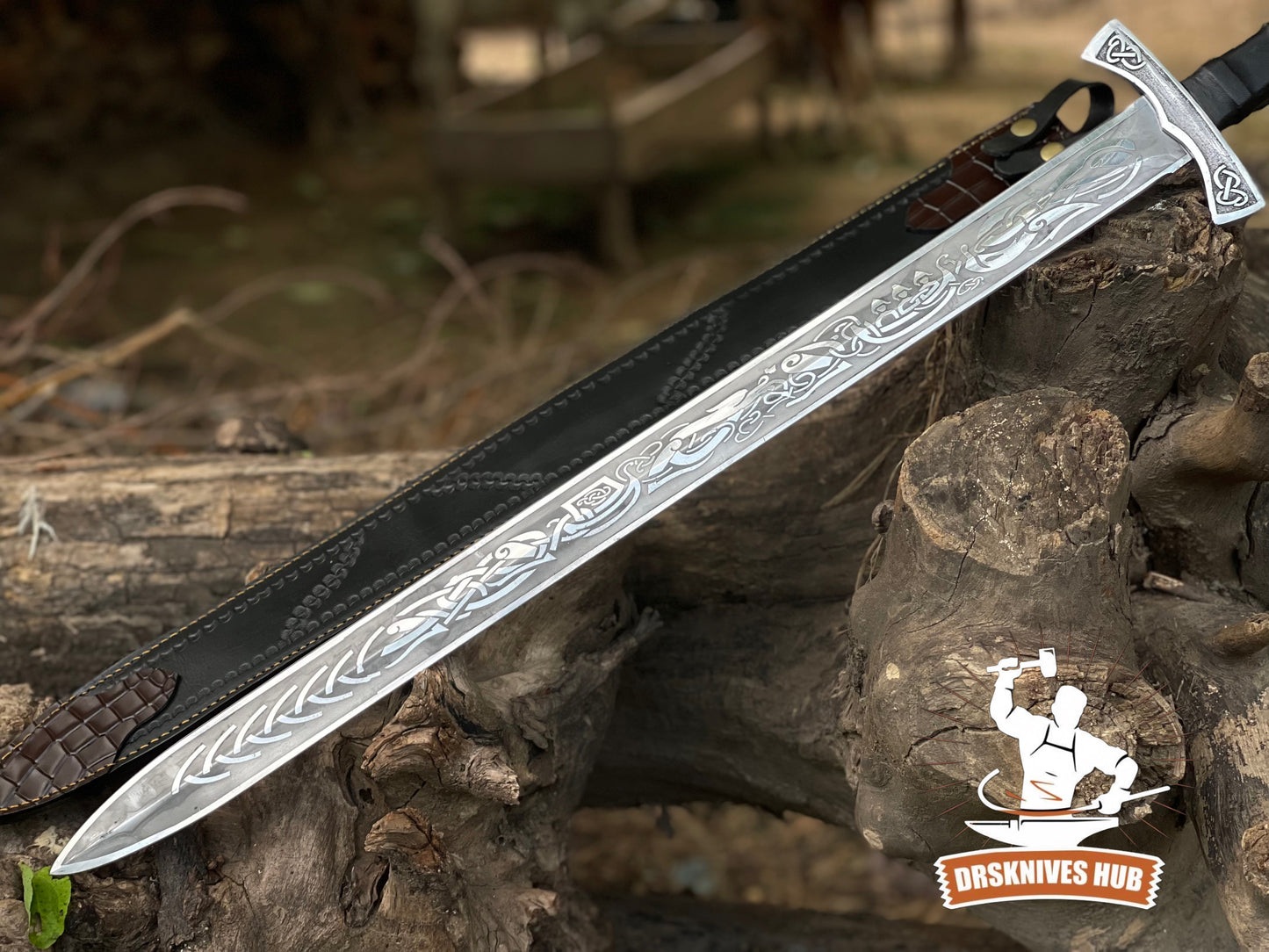 Premium Collectible Viking Sword with Leather Sheath | DRSKNIVES HUB