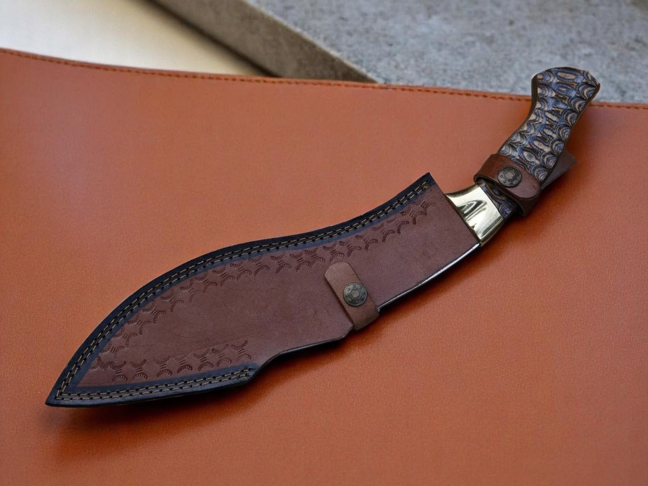 Full Tang Handmade Stainless Blade EDC kukri knife With leather sheath || Drs Knives Hub