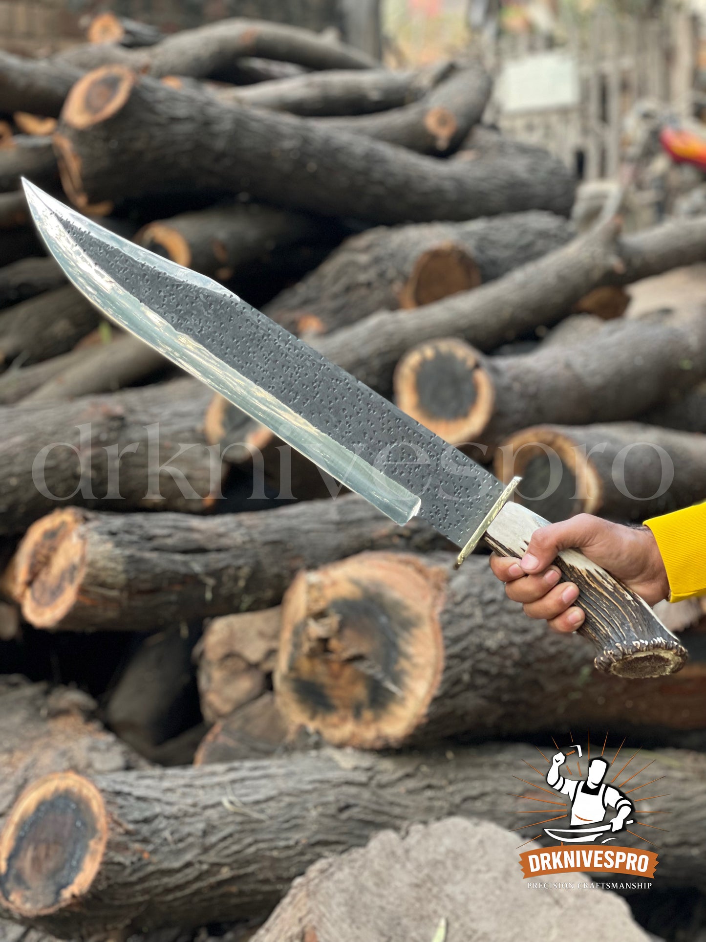 Heavy-Duty Carbon Steel Bowie Knife | Antler Horn Handle | | DRSKNIVES HUB