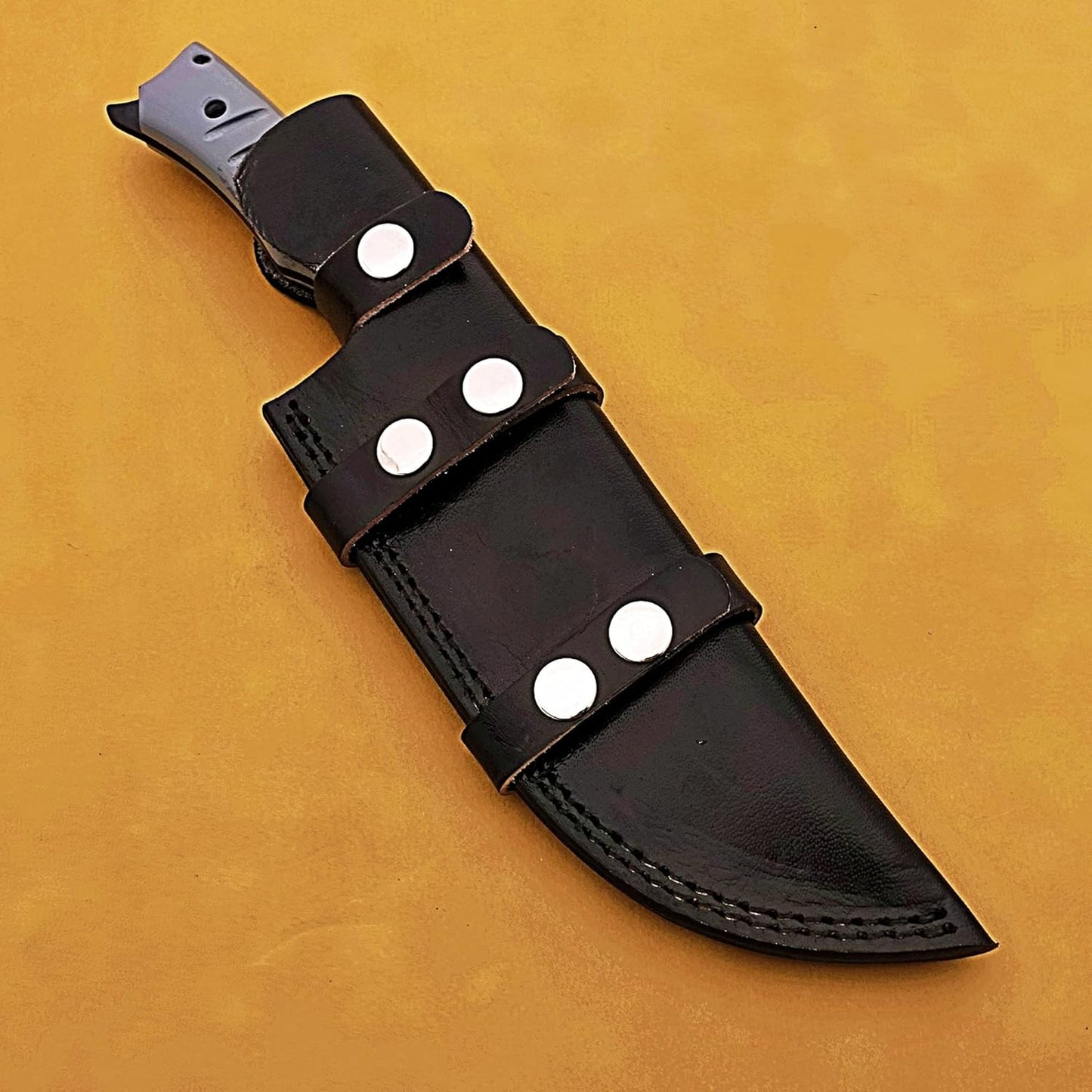 CUSTOM HANDMADE J2 STEEL TACTICAL KNIFE WITH LEATHER COVER || DRS KNIVES HUB