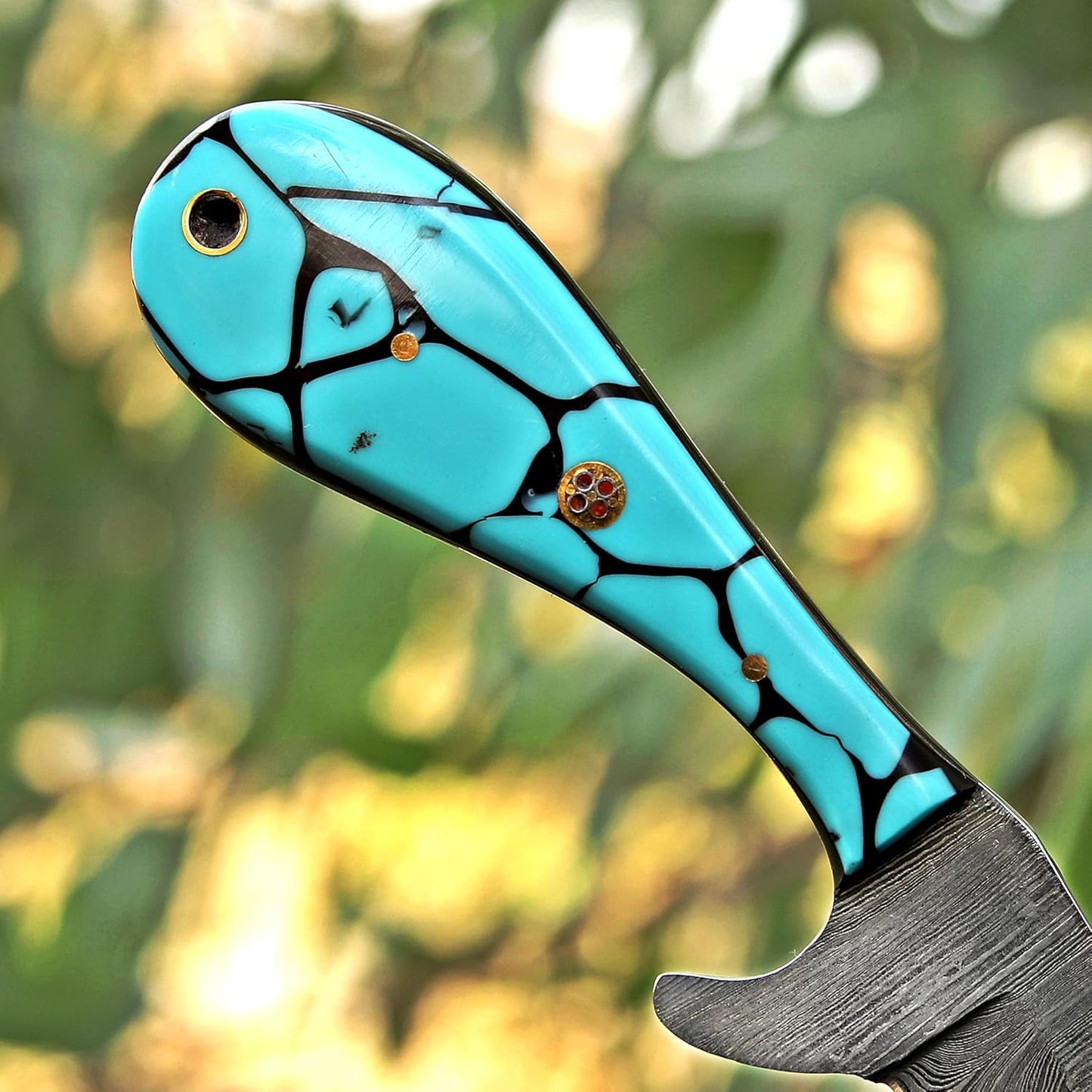 Handmade Damascus Steel Bull Cutter Knife – Cowboy EDC Knife with Pancake Leather Sheath | DRSKNIVES HUB