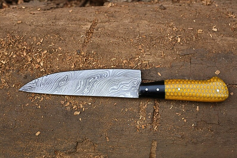 HANDMADE DAMASCUS STEEL 11.5” INCHES CHEF KNIFE WITH SHEATH || DRS KNIVES HUB