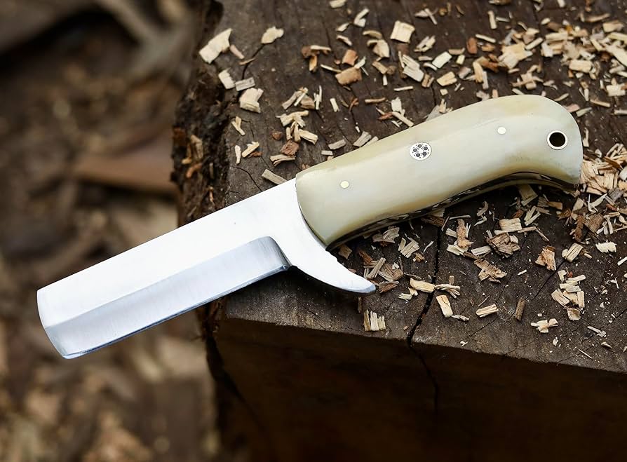 HANDMADE STAINLESS STEEL BULL CUTTER KNIFE BONE HANDLE || DRS KNIVES HUB