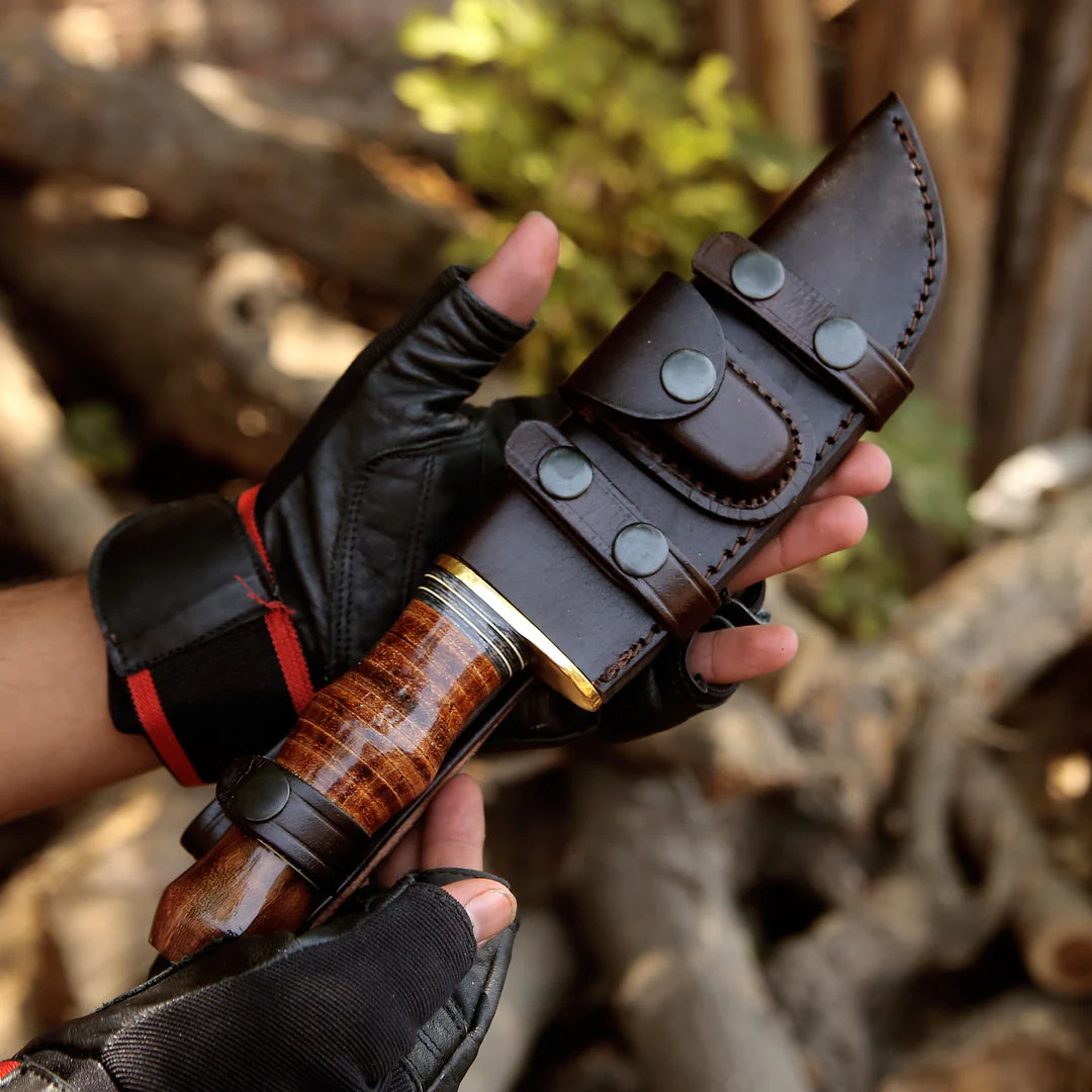 HANDMADE DAMASCUS HUNTING BOWIE KNIFE WITH SHEATH || DRS KNIVES HUB