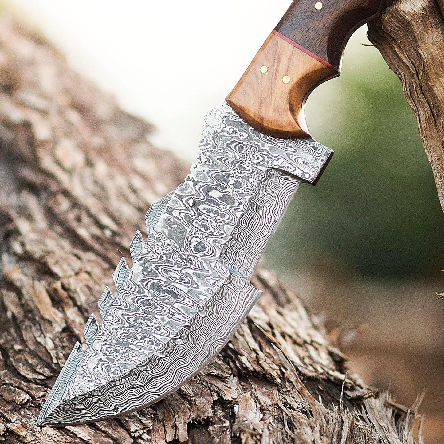 Handmade Damascus Steel Tracker Knife – 10" Outdoor Survival & Camping Knife with Leather Sheath | DRSKNIVES HUB