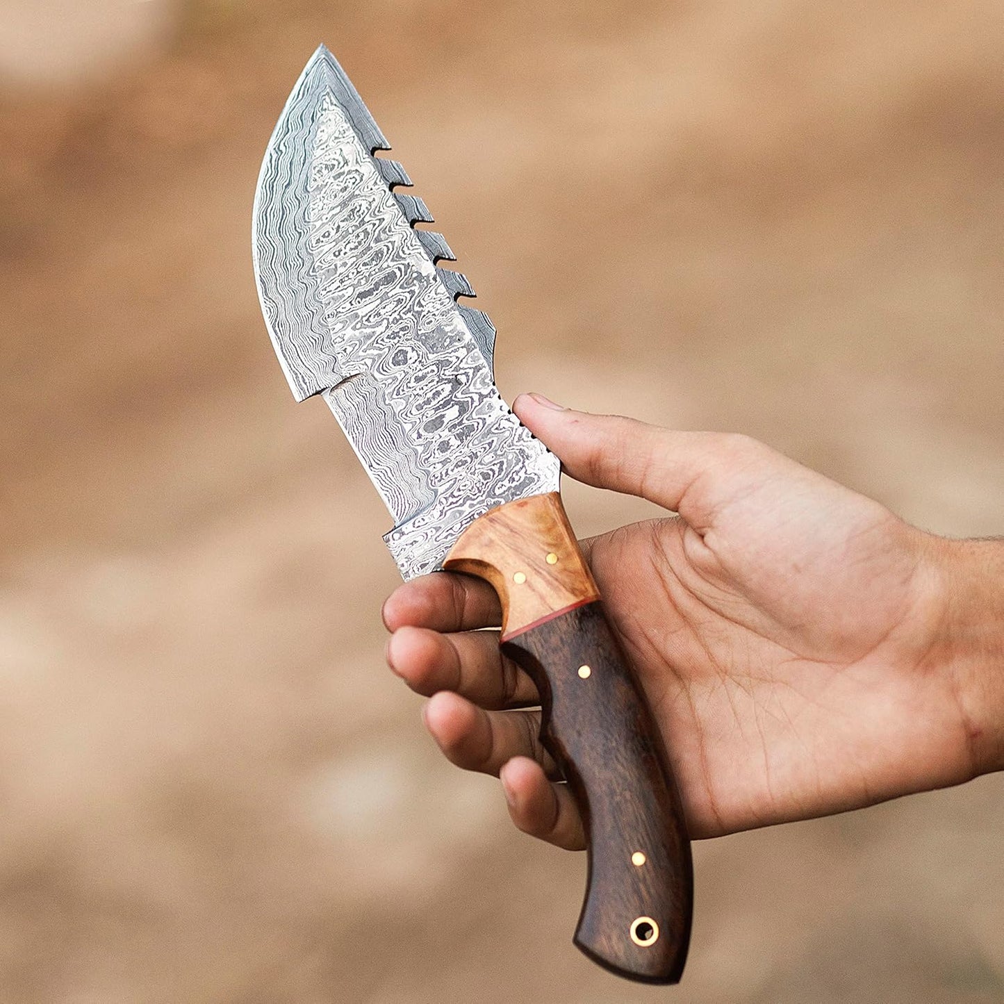 Handmade Damascus Steel Tracker Knife – 10" Outdoor Survival & Camping Knife with Leather Sheath | DRSKNIVES HUB