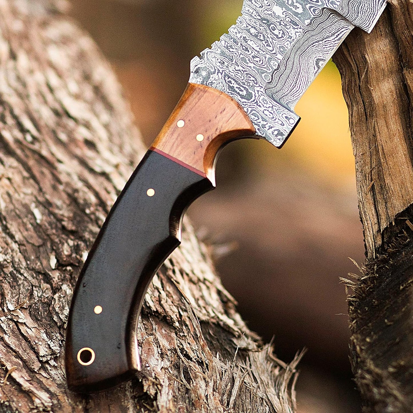 Handmade Damascus Steel Tracker Knife – 10" Outdoor Survival & Camping Knife with Leather Sheath | DRSKNIVES HUB