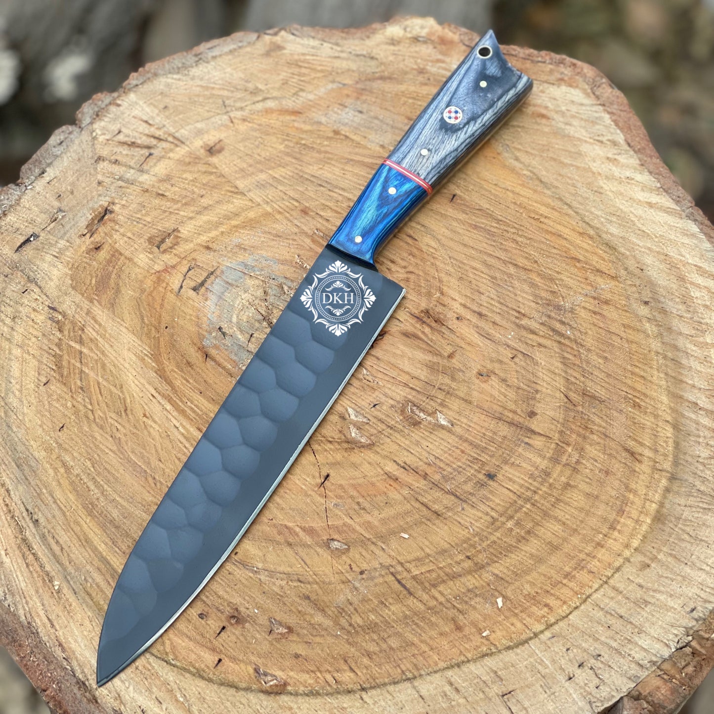 Handmade Carbon Steel 13” Bread knife With Leather Sheath Cover