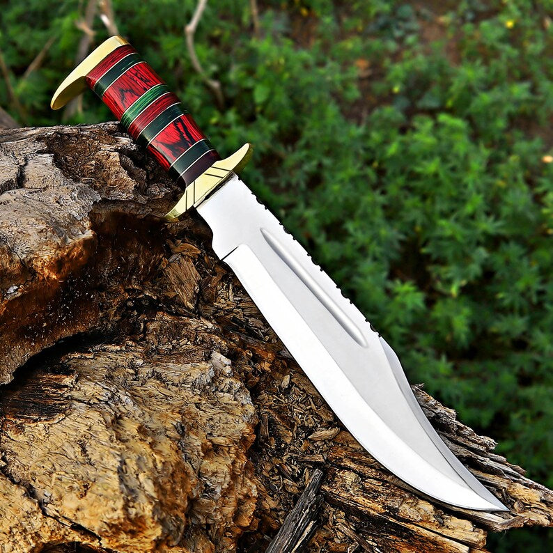 Premium J2 Steel Bowie Hunting Knife | Italian Leather Sheath | DRSKNIVES HUB