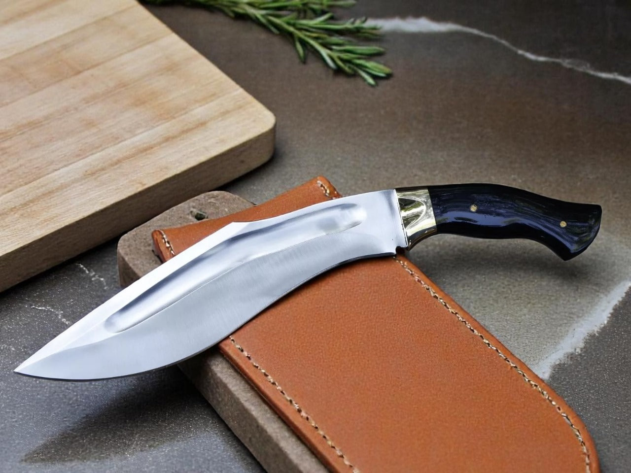 Custom Handmade Stainless Steel Blade Kukri knife With Black Handle || Drs Knives Hub