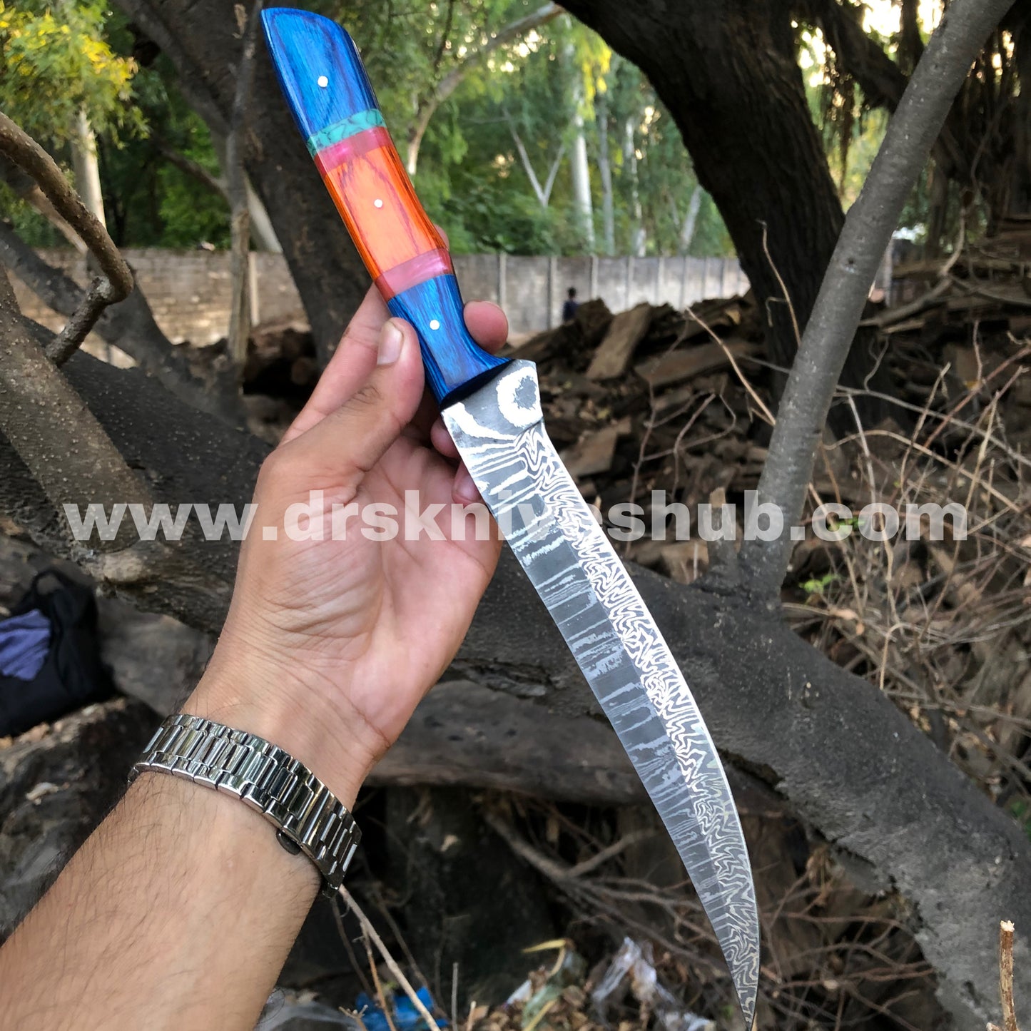 13” Damascus Steel Blade Hand Crafted Fishing Fillet Knife