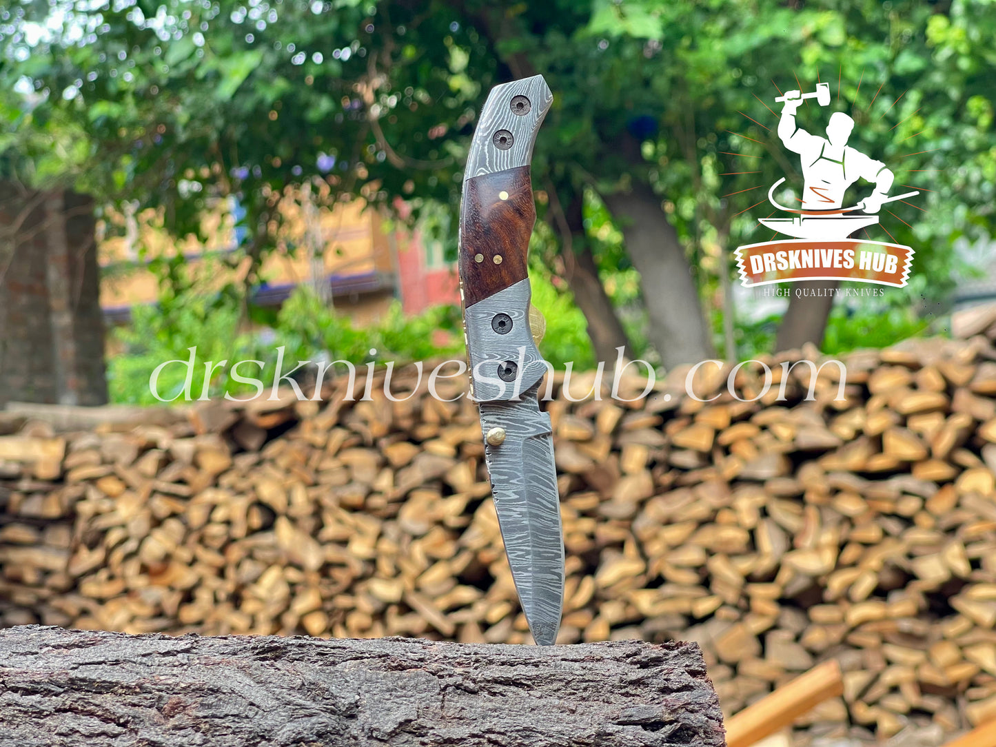 Damascus Steel Folding Pocket knife 6.5 inches Handmade Pocket Knife