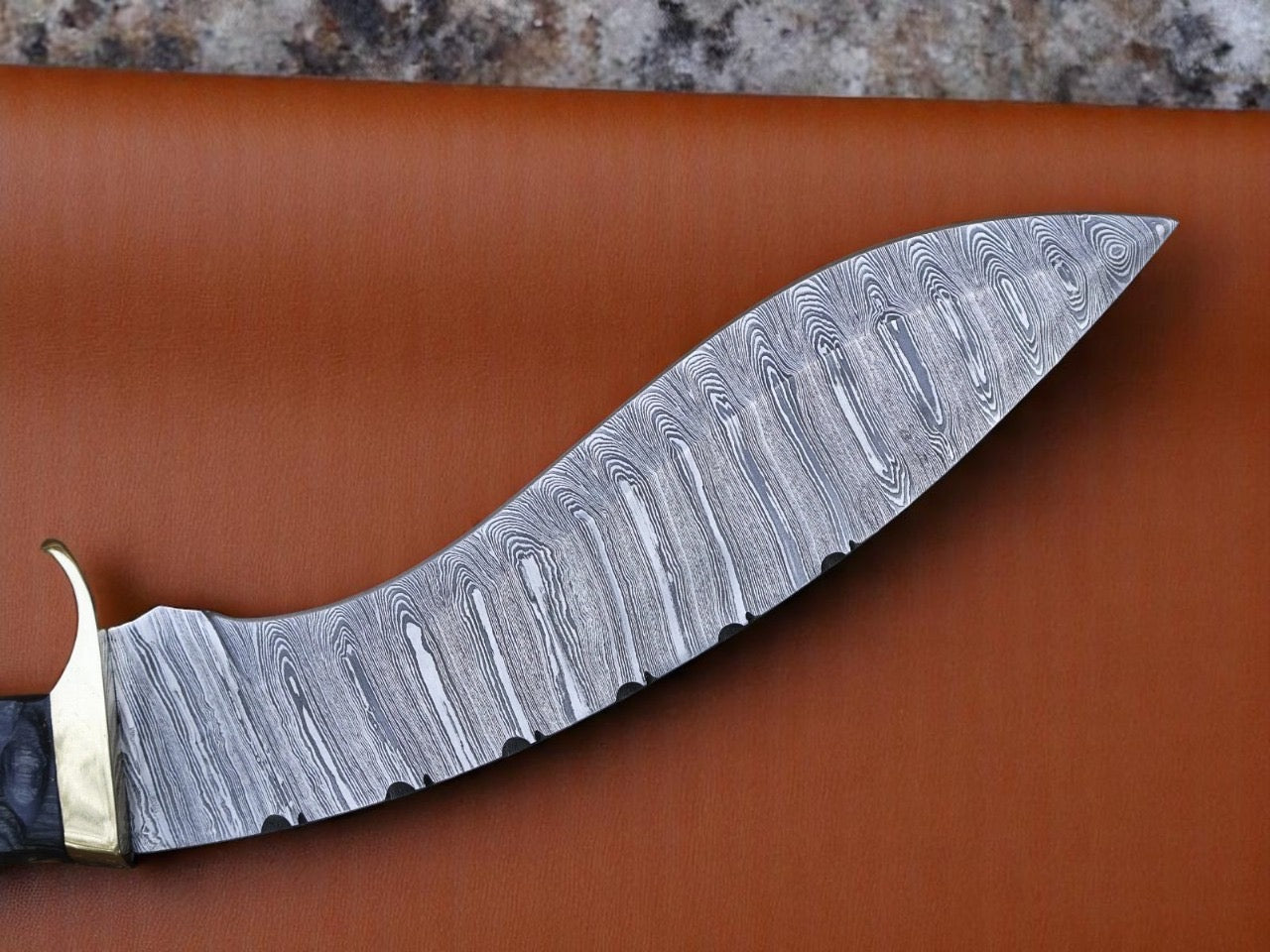 Full Tang Handmade Damascus Steel Blade Hunting Survival Kukri Knife With leather sheath Cover || Drs Knives Hub