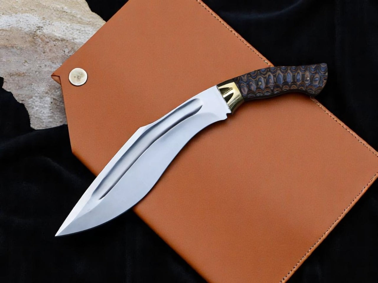Full Tang Handmade Stainless Blade EDC kukri knife With leather sheath || Drs Knives Hub