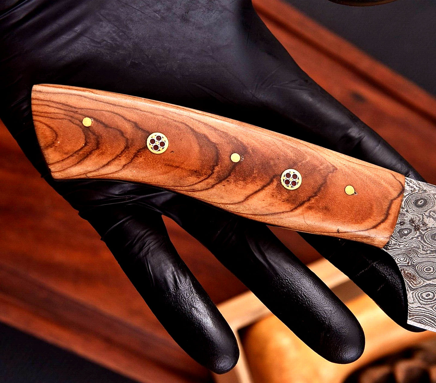 DAMASCUS STEEL KITCHEN KNIFE WOODED HANDLE || DRS KNIVES HUB