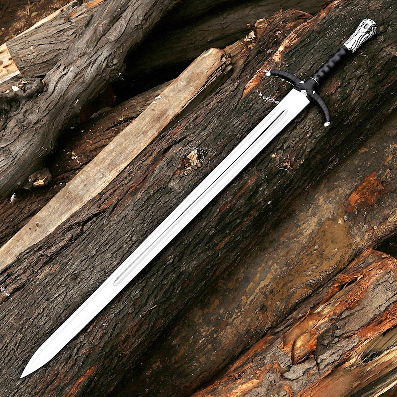 Handmade D2 Steel Blade Hit Tv Series Game Of Throne Replica Sword With Leather Sheath Cover