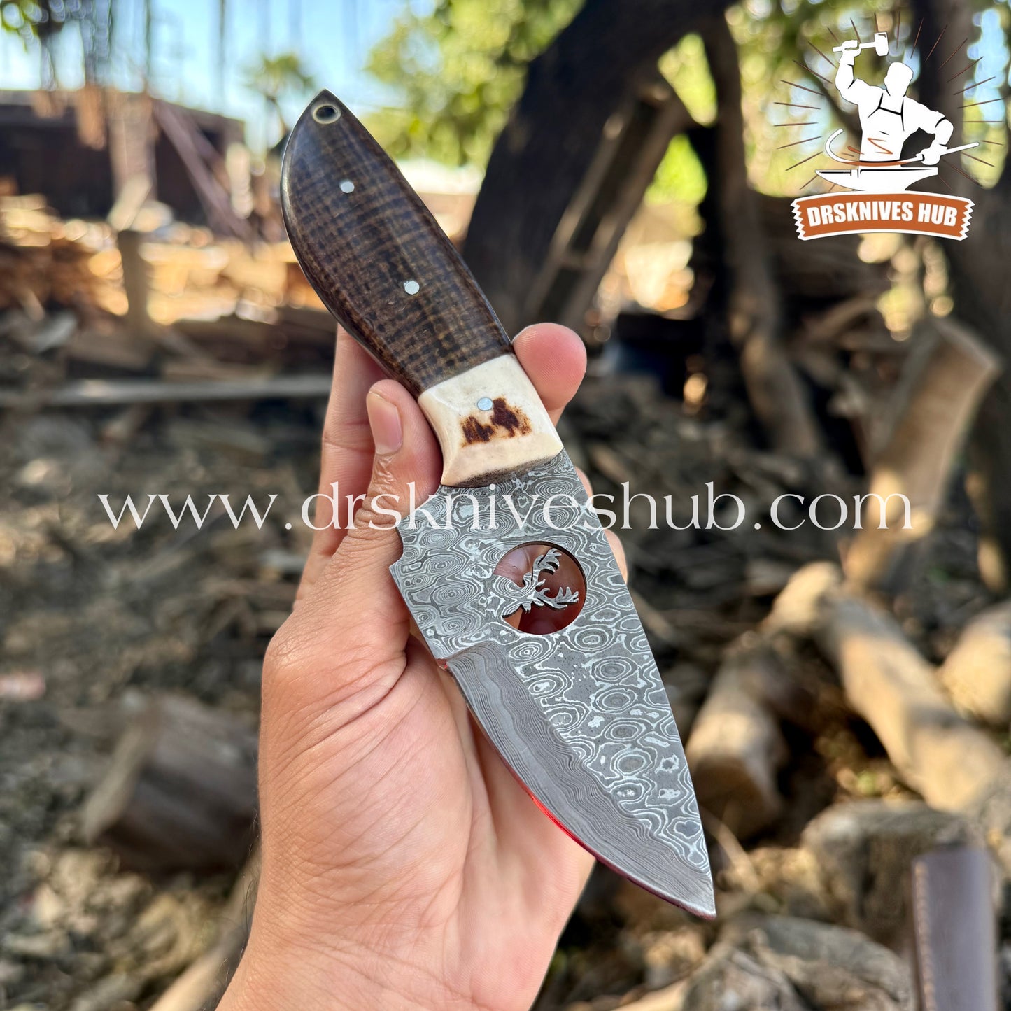 HANDMADE WIRE CUT SKINNER KNIFE MICRATA & STAG HANDLE || DRS KNIVES HUB