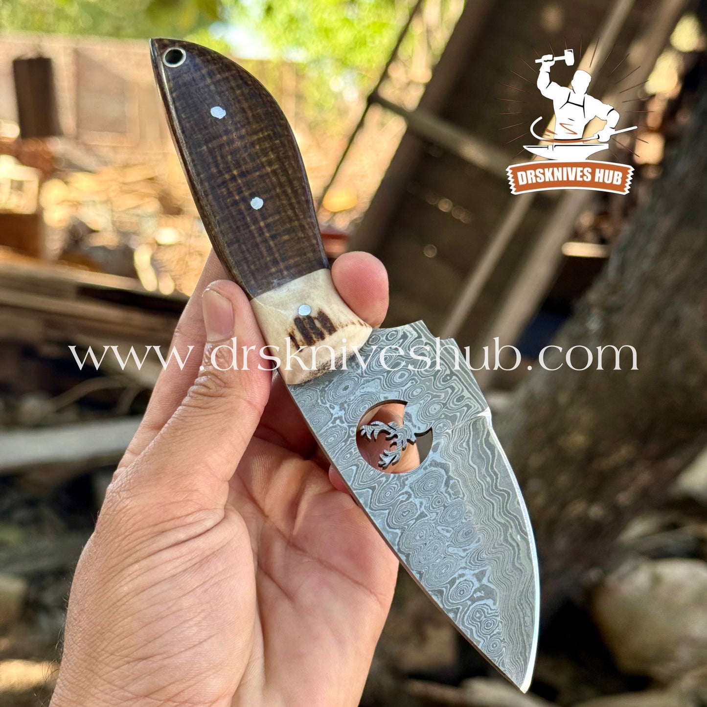 HANDMADE WIRE CUT SKINNER KNIFE MICRATA & STAG HANDLE || DRS KNIVES HUB