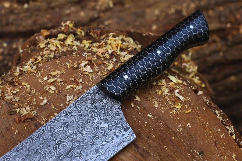 CHFE KNIFE DAMASCUS STEEL RAIN DROP || DRS KNIVES HUB