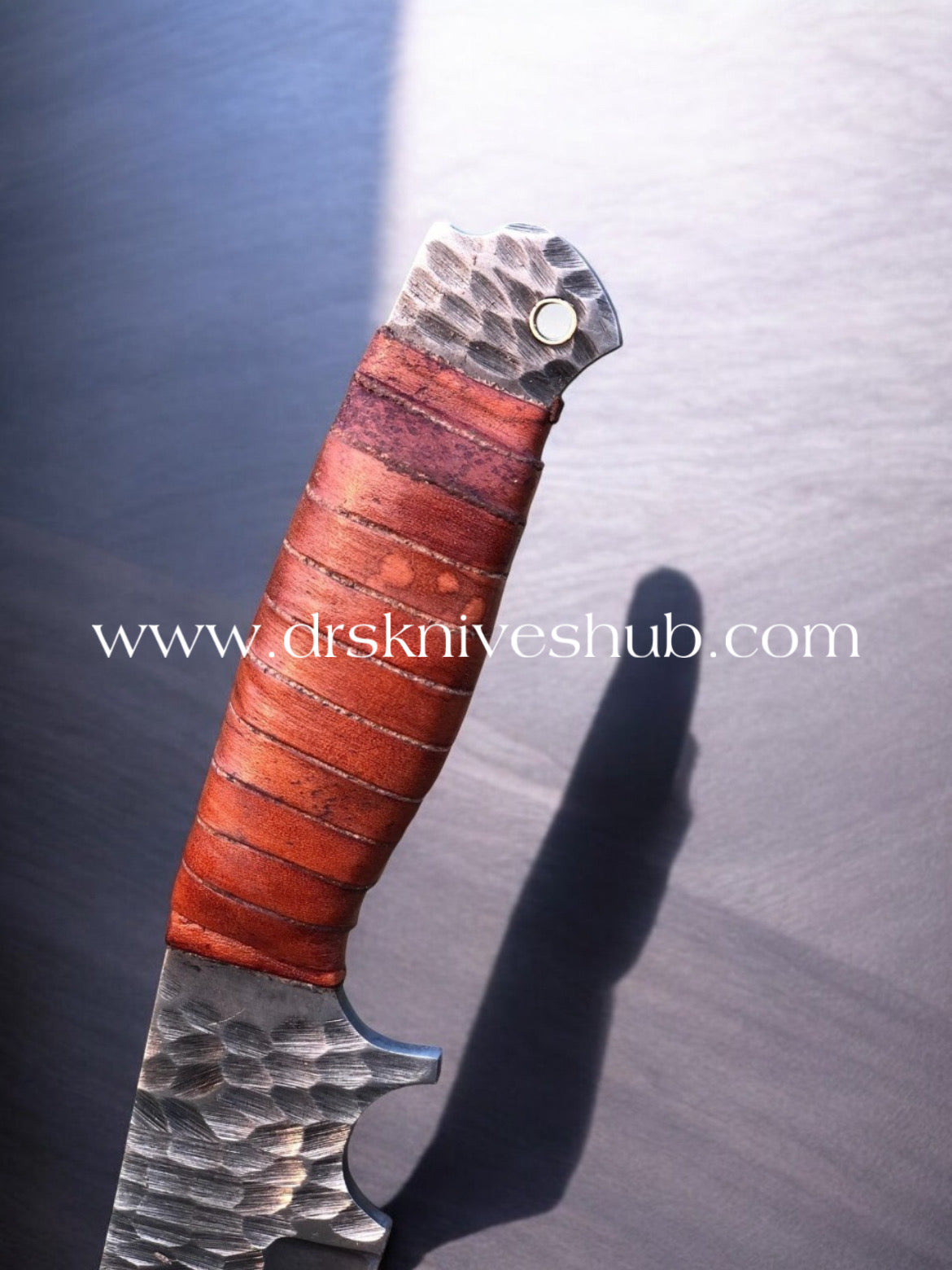 FULL TANG HANDMADE STAINLESS STEEL HUNTING KNIFE WITH LEATHER SHEATH COVER || DRS KNIVES HUB