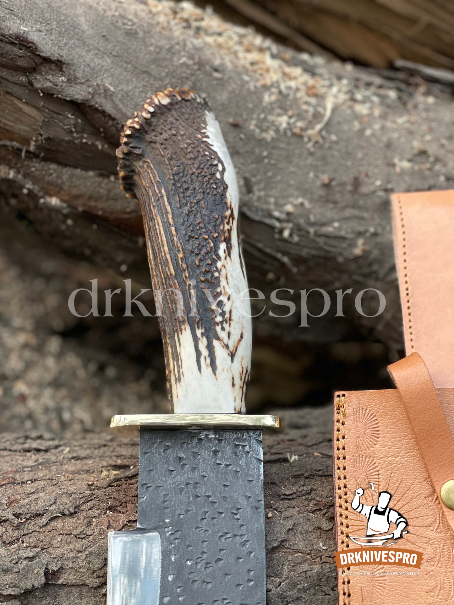 Heavy-Duty Carbon Steel Bowie Knife | Antler Horn Handle | | DRSKNIVES HUB