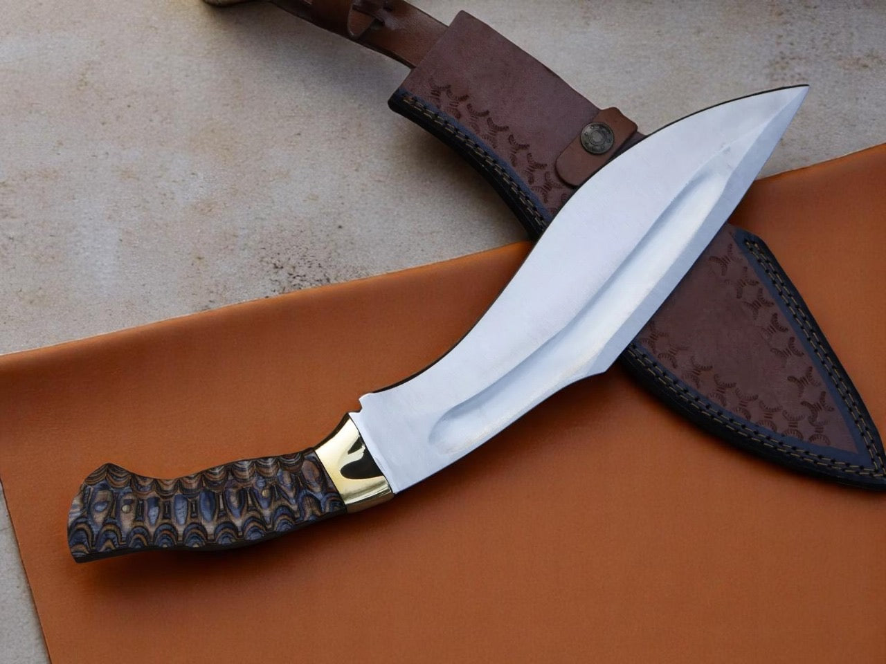 Full Tang Handmade Stainless Blade EDC kukri knife With leather sheath || Drs Knives Hub