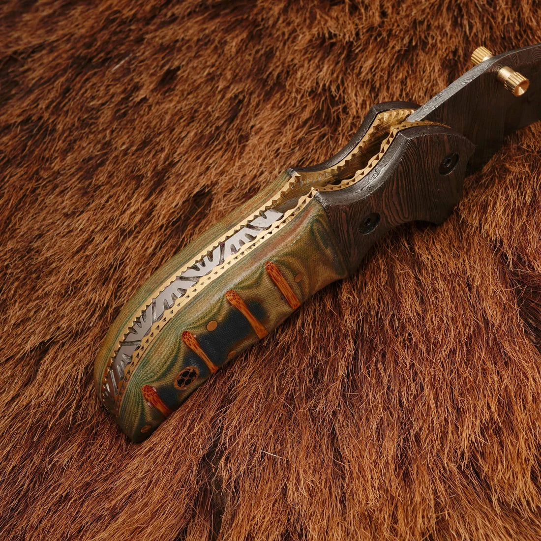 Damascus steel handmade folding knife Everyday Carry with leather pouch || drs knives hub