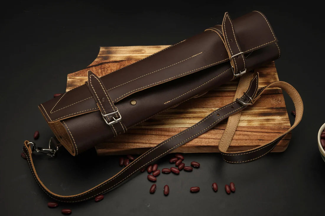 Professional chef knife set Damascus Steel 5Pcs Set Wood Handle With Leather Cover ||Drs Knives Hub